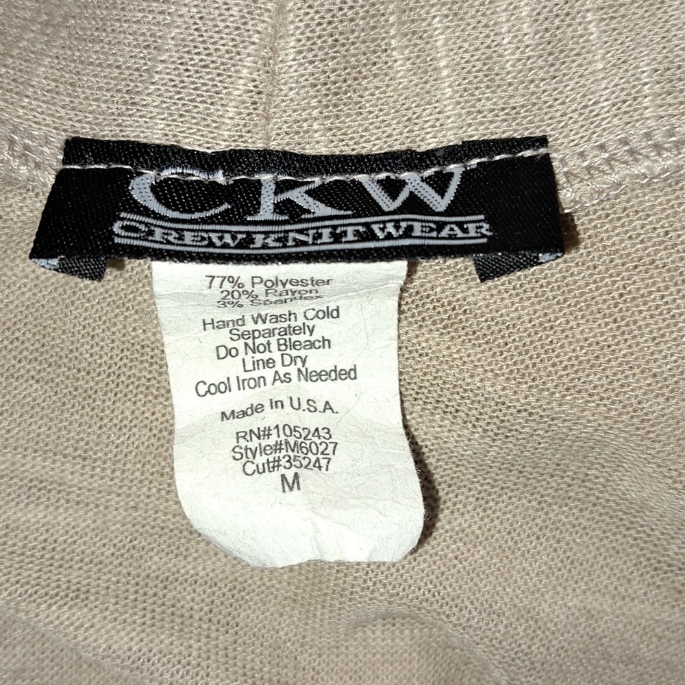 CKW Crew Knit Wear Cardigan Size Medium Color Putty - Picture 3 of 5